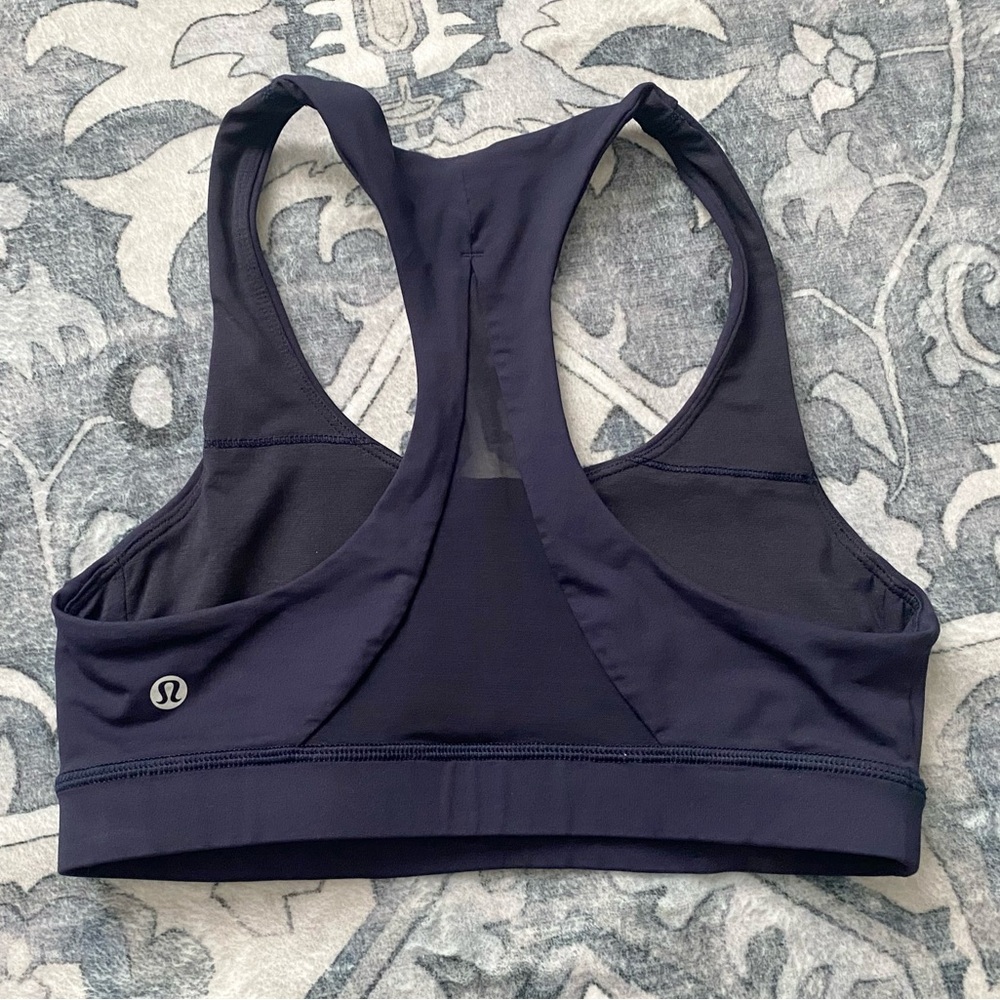 Lululemon Navy Grey Racerback Sports Bra - 6